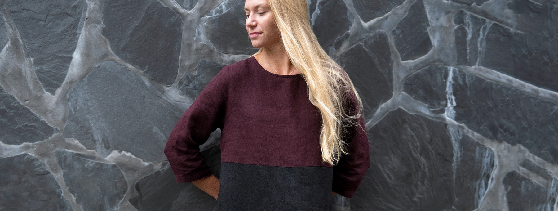 Burgundinpunaiset ja mustat pellavat -30%