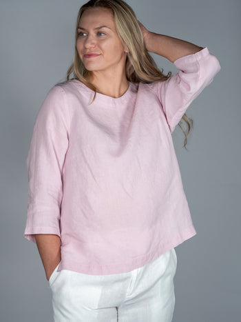 ILONA pellavapusero, vaaleanpunainen