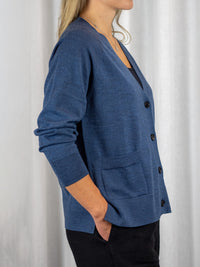 HERMIONE merinovillatakki, denimsininen
