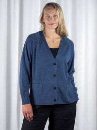 HERMIONE merinovillatakki, denimsininen
