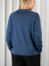 HERMIONE merinovillatakki, denimsininen