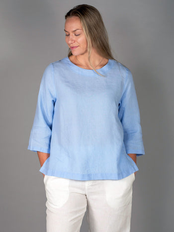 ILONA pellavapusero, vaaleansininen