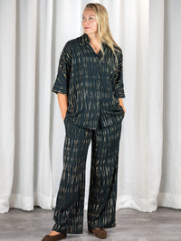 JASMIN viskoosipaita, painokuosi Kultasäikeet