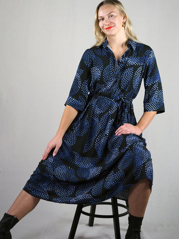 ISADORA viskoosimekko, painokuosi Pistepirkko, sininen