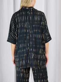 JASMIN viskoosipaita, painokuosi Kultasäikeet