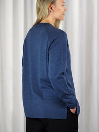 JOLIE merinovillapusero, denimsininen