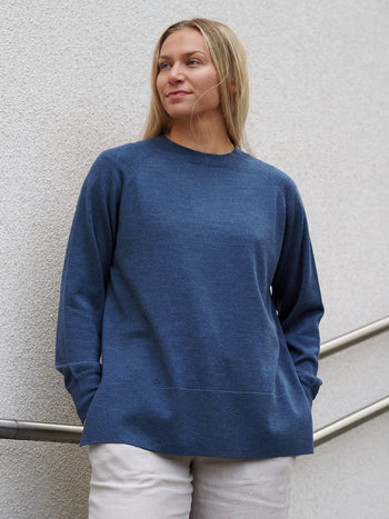 JOLIE merinovillapusero, denimsininen