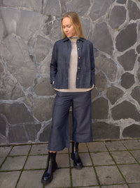 GERDA DENIM culottes, pellava/puuvilla