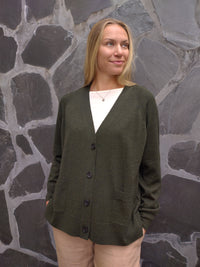 HERMIONE merinovillatakki, metsänvihreä