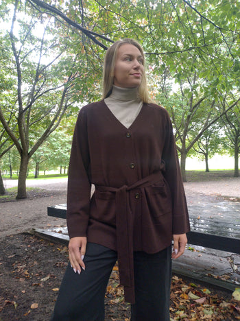 LENA merinovillatakki, suklaanruskea