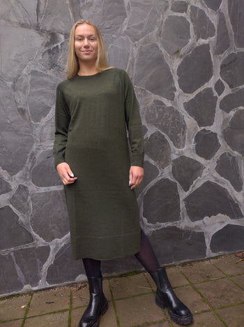 LINNEA merinovillamekko, metsänvihreä